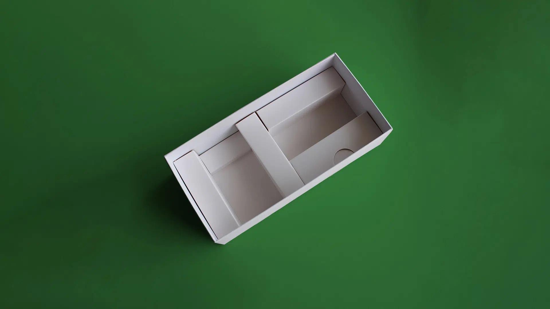 scatola con divisori interni di cartone